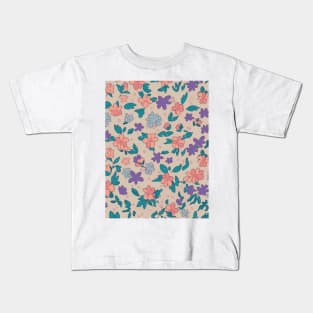 Floral Pattern 90' lofi: Pastel Petal Harmony Magnet Kids T-Shirt